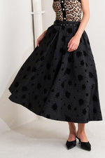 NOIR BLOOMING ROMANCE WOVEN FULL MIDI SKIRT - By Baano