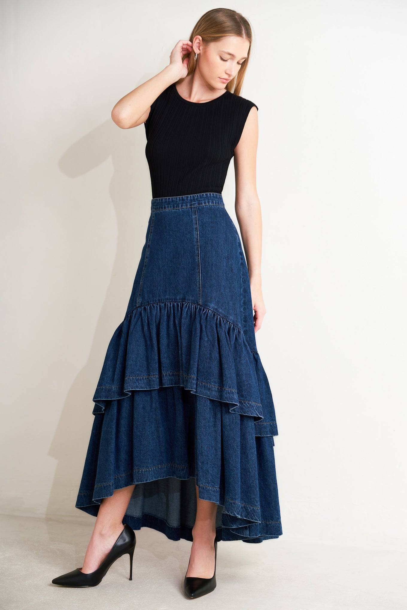 [PREORDER] SUNDAY STROLL DENIM MAXI SKIRT