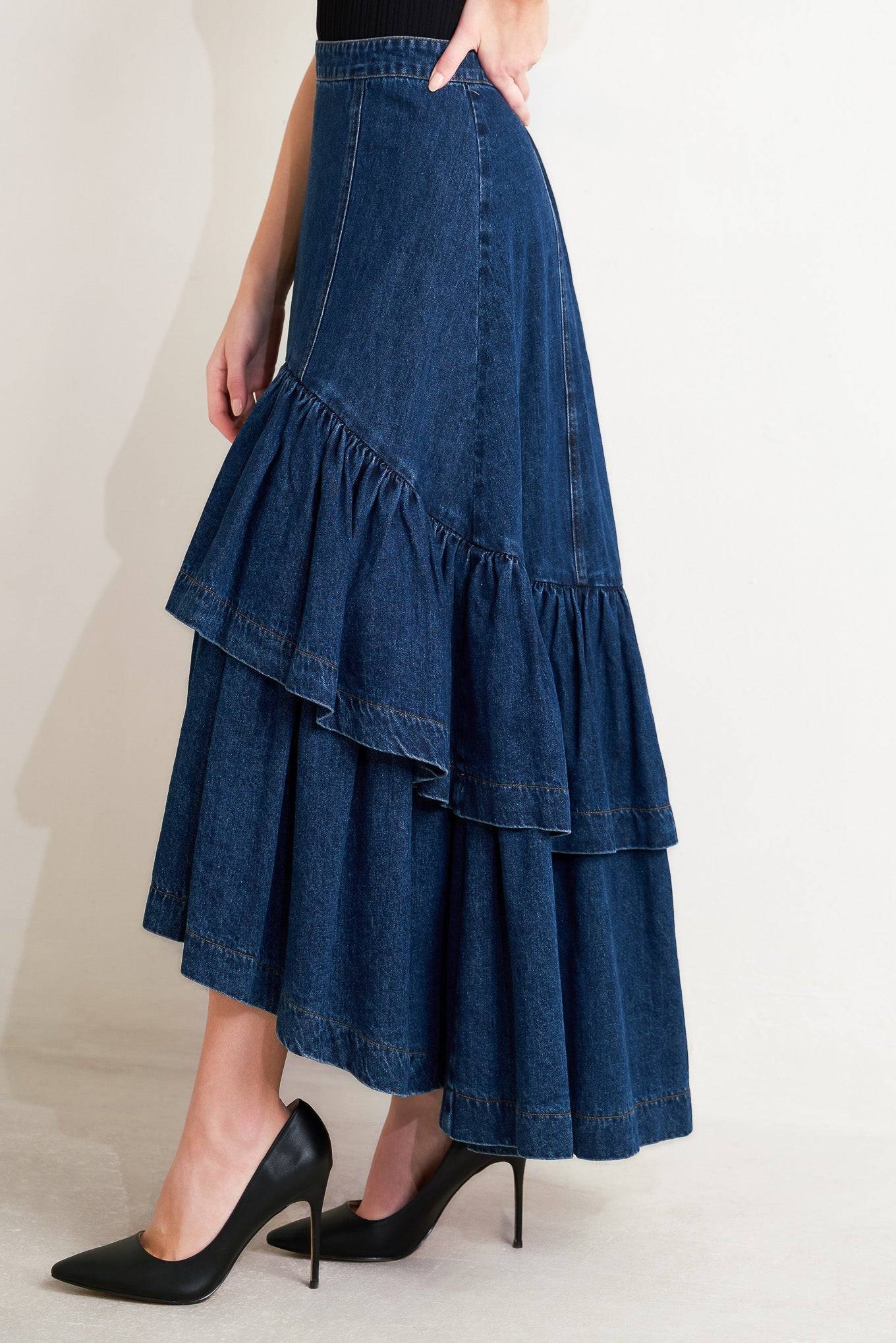 [PREORDER] SUNDAY STROLL DENIM MAXI SKIRT