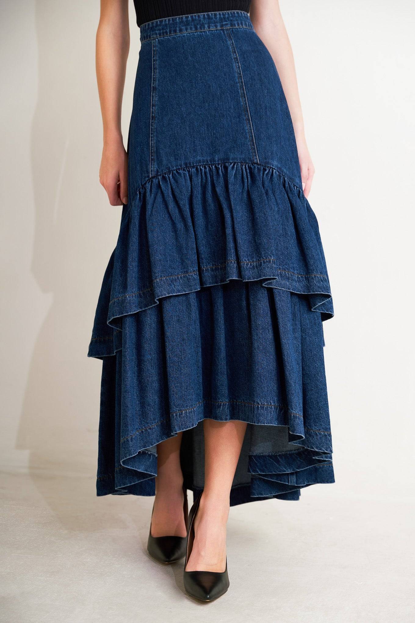 [PREORDER] SUNDAY STROLL DENIM MAXI SKIRT
