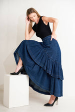 [PREORDER] SUNDAY STROLL DENIM MAXI SKIRT