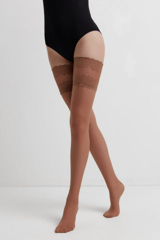 Fantasy Stockings Conte Flame - Silicone Lace Top - By Baano