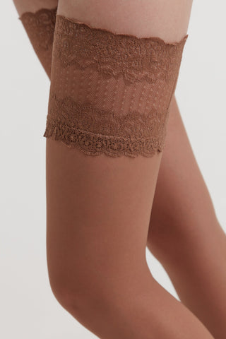 Fantasy Stockings Conte Flame - Silicone Lace Top - By Baano
