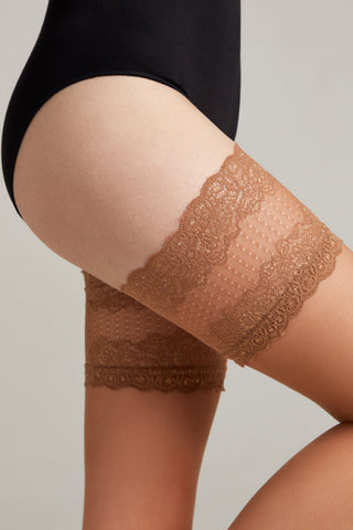 Fantasy Stockings Conte Flame - Silicone Lace Top - By Baano