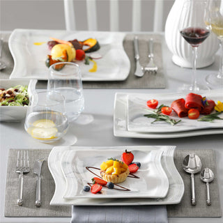 Flora Marble Grey 26 Piece Dinnerware Set