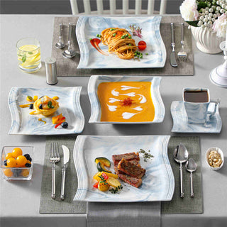 Flora Marble Pink 30 Piece Dinnerware Set