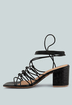 Fonda Croc Patterned Handcrafted Lace Up Sandal