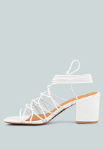 Fonda Croc Patterned Handcrafted Lace Up Sandal