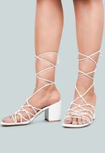 Fonda Croc Patterned Handcrafted Lace Up Sandal