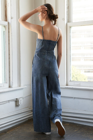 STOLEN GLANCES DENIM JUMPSUIT - By Baano