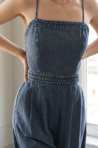 STOLEN GLANCES DENIM JUMPSUIT - By Baano