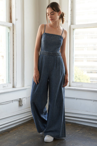 STOLEN GLANCES DENIM JUMPSUIT - By Baano