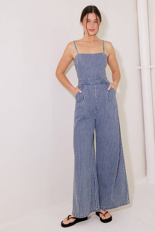 BEGIN AGAIN BLUE DENIM JUMPSUIT - By Baano
