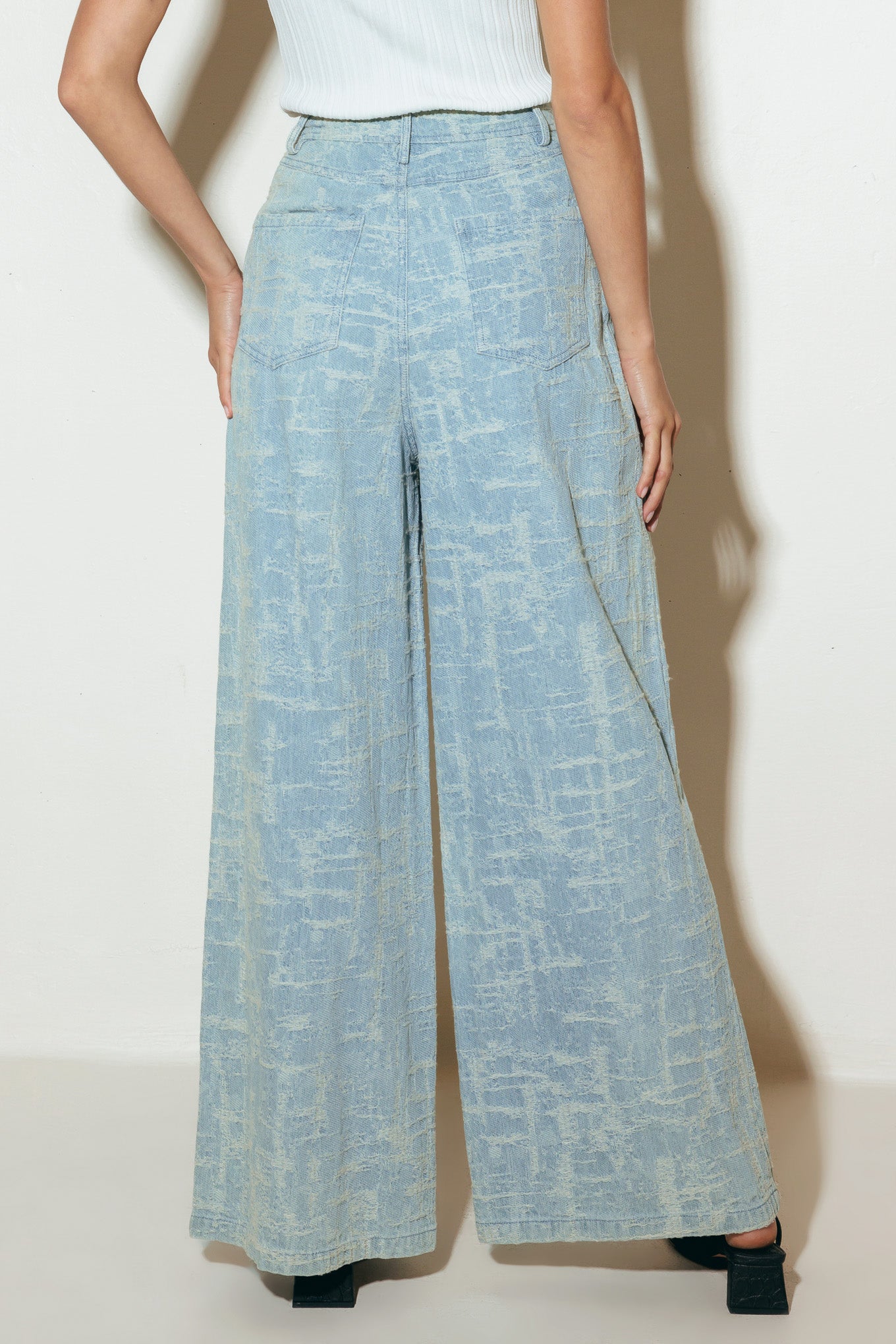 AIRY ROMANCE WIDE LEG DENIM PANTS - By Baano