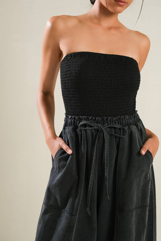 BLACK TEA WITH YOU MIX MEDIA JUMPSUIT - By Baano