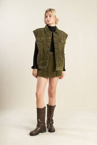 ESCAPING REALITY CORDUROY SKIRT - By Baano
