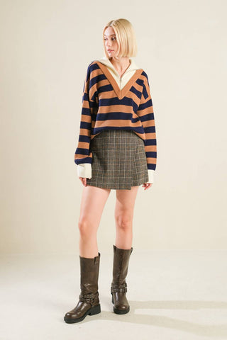 ETERNAL DEVOTION PLAID SKORT - By Baano