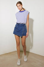 FOR A SECOND DENIM SKORT - By Baano