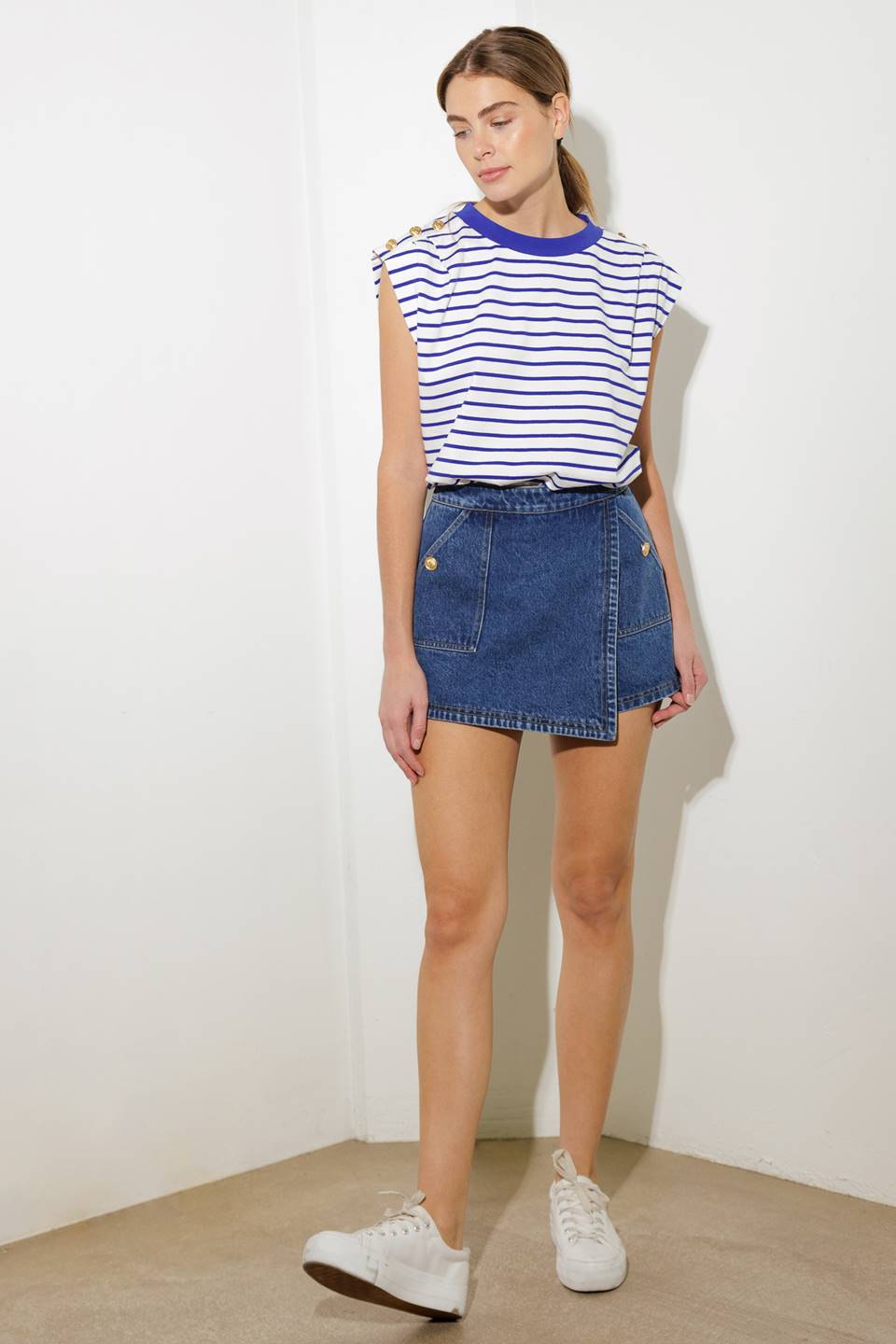 FOR A SECOND DENIM SKORT - By Baano