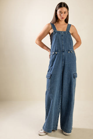 LET ME TALK DENIM CARGO PANTS - By Baano