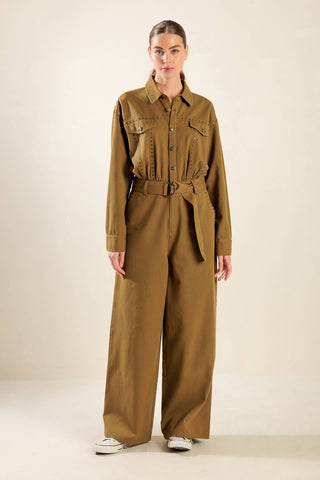FLEETING WHISPERS TWILL JUMPSUIT - By Baano