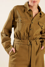 FLEETING WHISPERS TWILL JUMPSUIT - By Baano