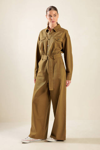 FLEETING WHISPERS TWILL JUMPSUIT - By Baano
