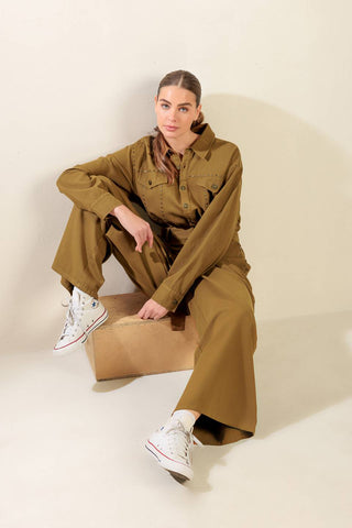 FLEETING WHISPERS TWILL JUMPSUIT - By Baano