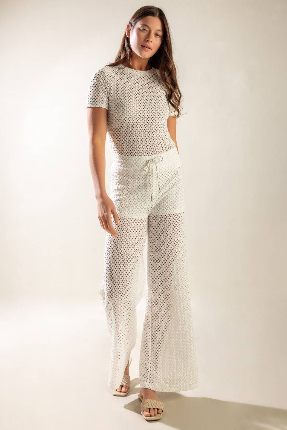 PRESENCE OF LOVE SEMI SHEER KNIT PANTS - By Baano
