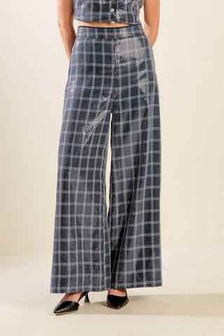 TRAVELING FAR NAVY SEQUIN PANTS - By Baano