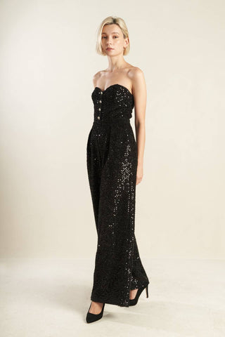 DOESN'T ADD UP SEQUIN JUMPSUIT - By Baano