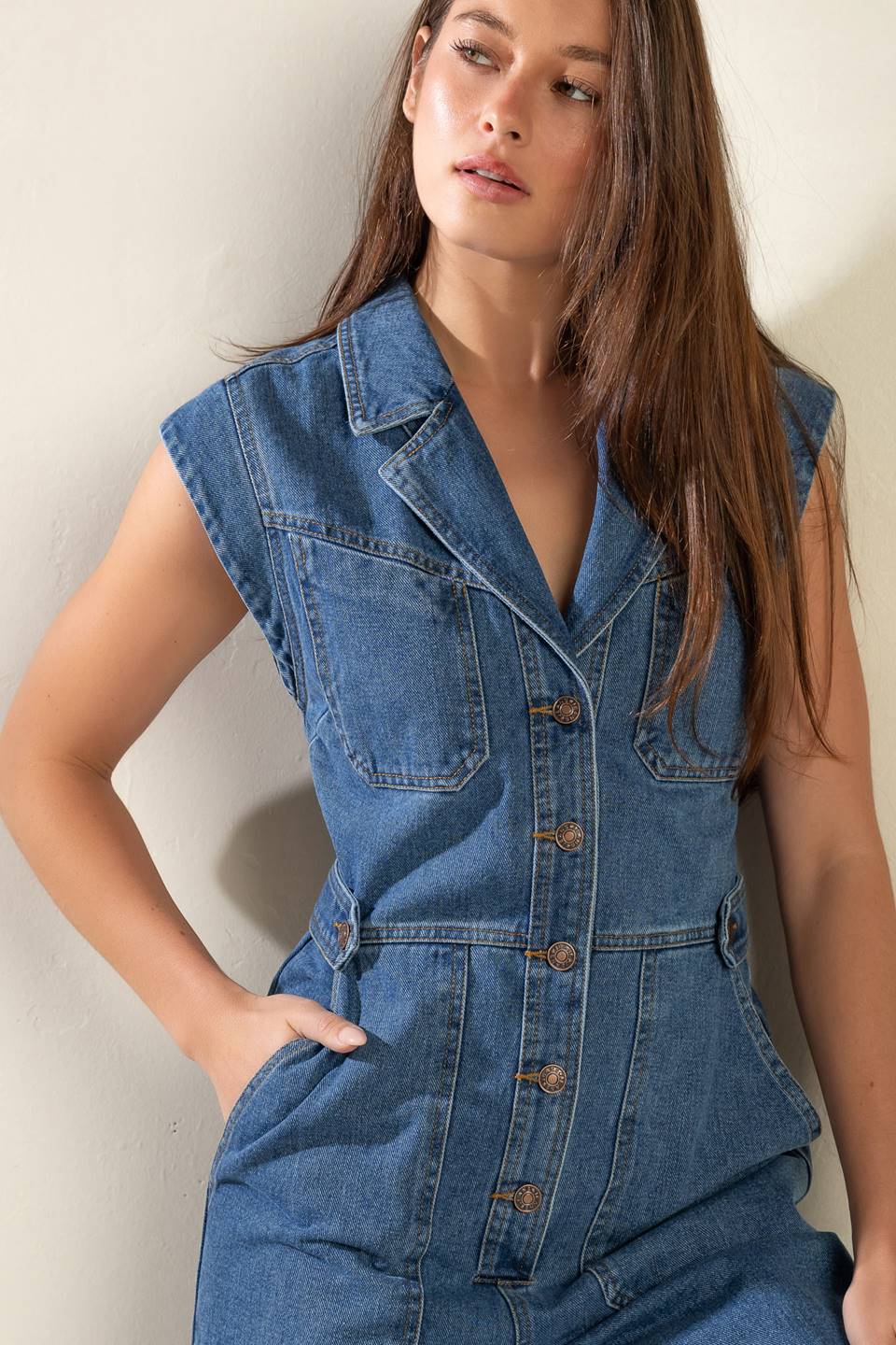 OVER YOU AGAIN DENIM JUMPSUIT - By Baano