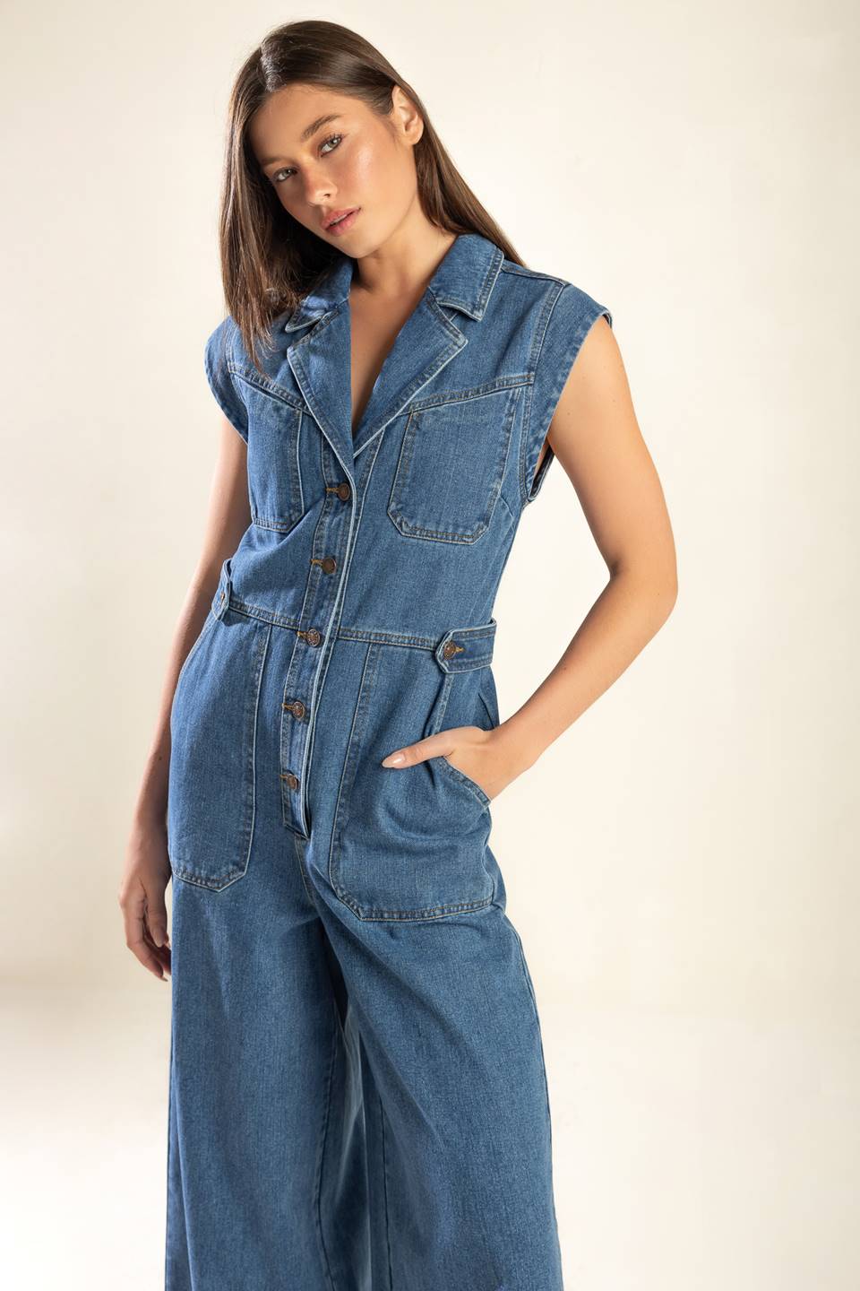 OVER YOU AGAIN DENIM JUMPSUIT - By Baano