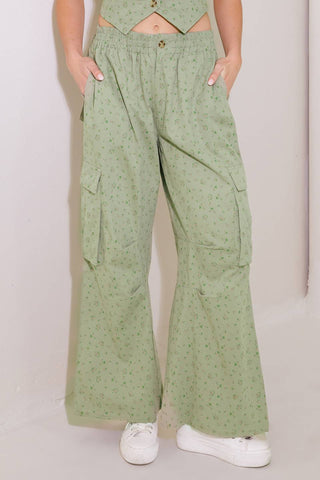 DRIFTING CURRENTS OLIVE WOVEN PANTS - By Baano