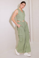 DRIFTING CURRENTS OLIVE WOVEN PANTS - By Baano