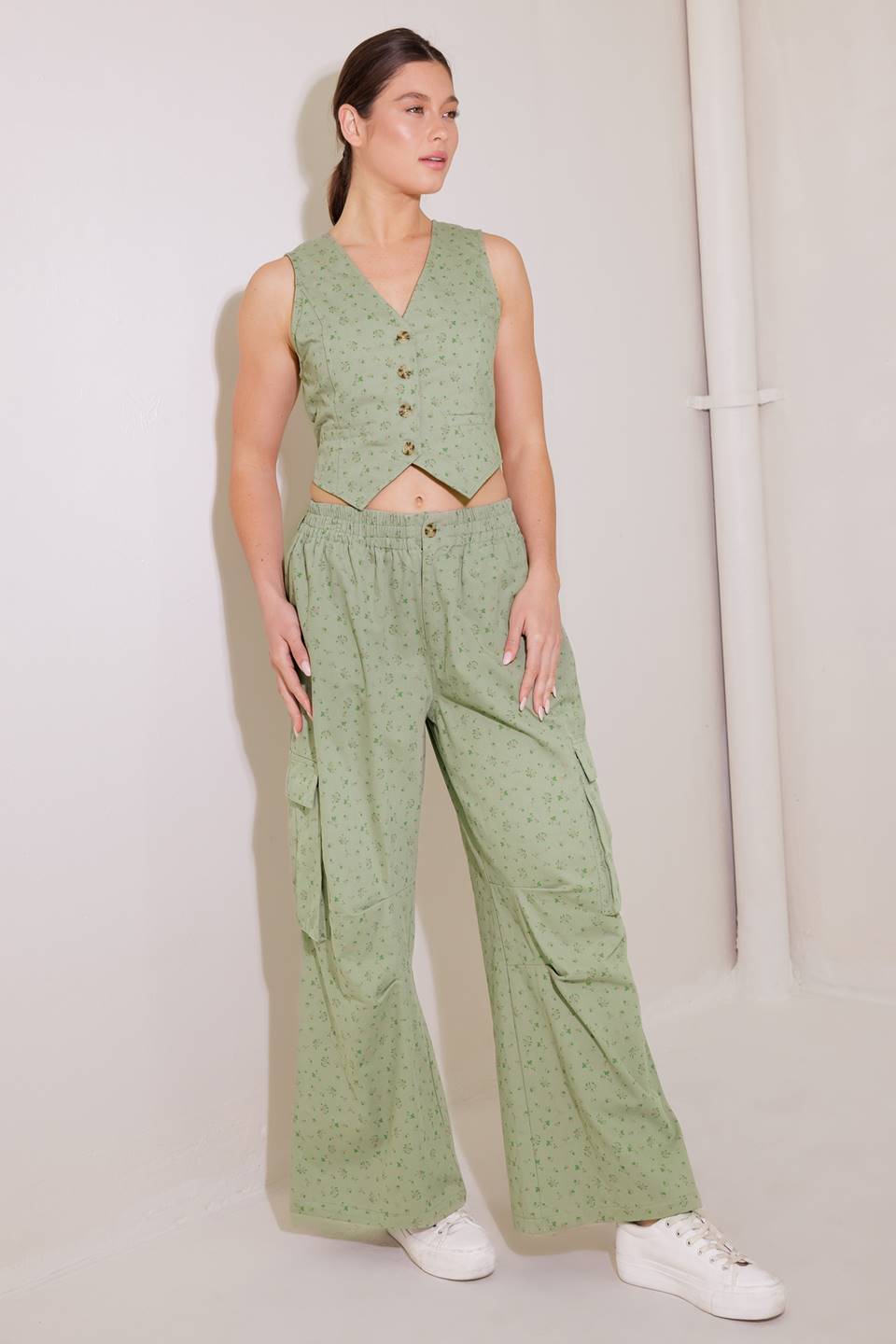 DRIFTING CURRENTS OLIVE WOVEN PANTS - By Baano