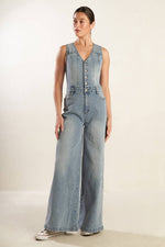 WALK WITH ME DENIM JUMPSUIT - By Baano