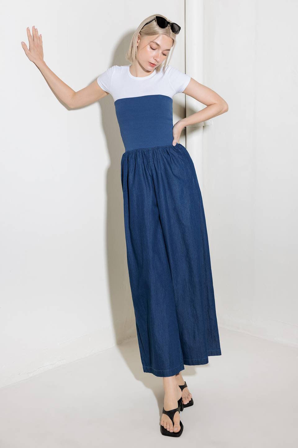 WALK EASY IN INDIGO DENIM PANTS - By Baano