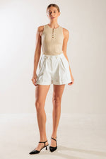 LOVE LETTERS WHITE WOVEN SHORT - By Baano