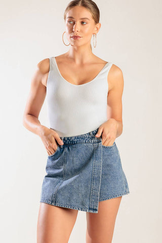 BY CHANCE DENIM SKORT - By Baano