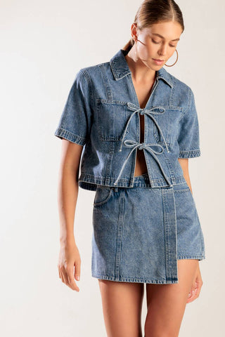 BY CHANCE DENIM SKORT - By Baano
