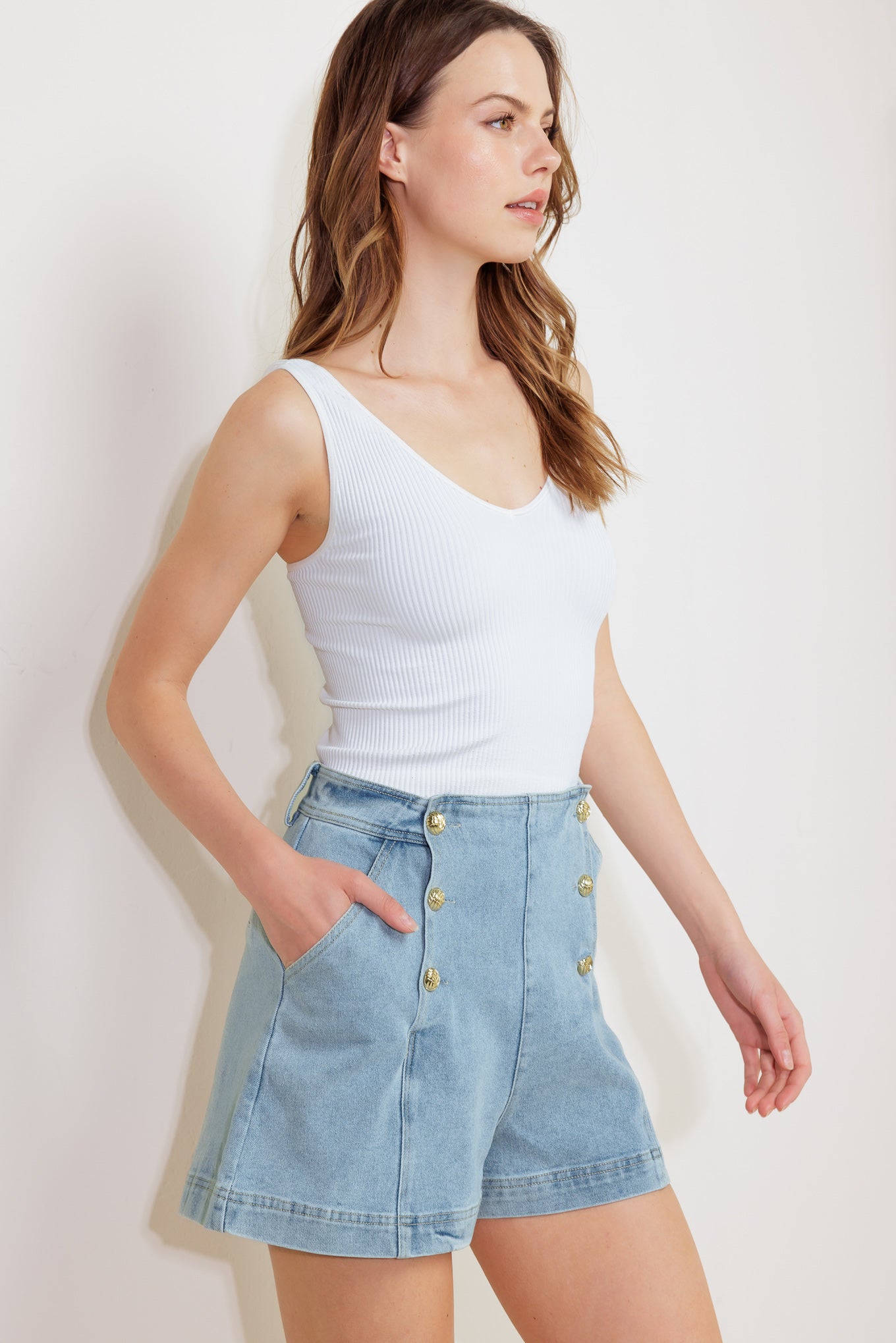 ANGEL WINGS AND CHAMOMILE WOVEN SKORT - By Baano