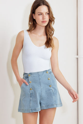 ANGEL WINGS AND CHAMOMILE WOVEN SKORT - By Baano