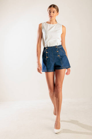DRIVE-IN MOVIE DENIM SHORT - By Baano