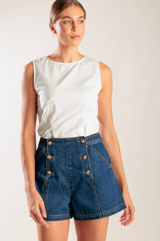 DRIVE-IN MOVIE DENIM SHORT - By Baano