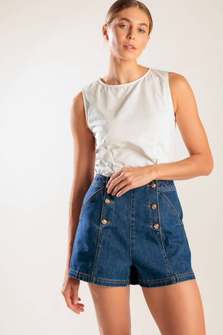 DRIVE-IN MOVIE DENIM SHORT - By Baano