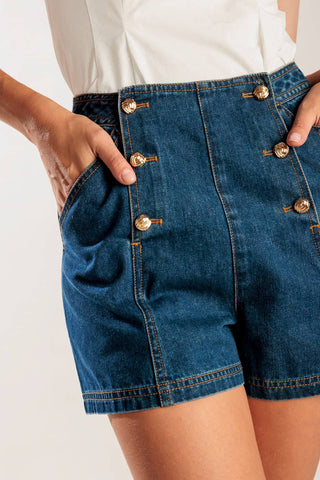 DRIVE-IN MOVIE DENIM SHORT - By Baano