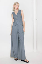 SMILE BRIGHT IN GREY WOVEN PANTS - By Baano