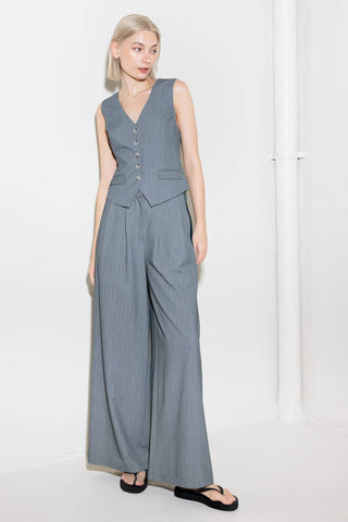 SMILE BRIGHT IN GREY WOVEN PANTS - By Baano