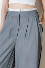 SMILE BRIGHT IN GREY WOVEN PANTS - By Baano